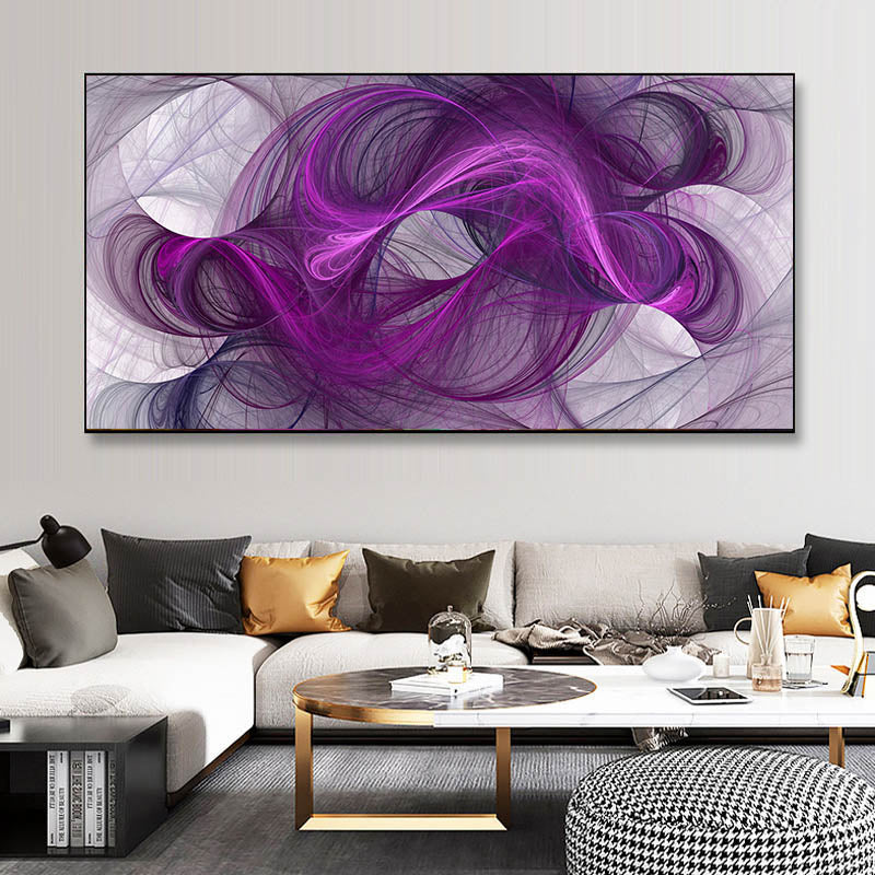 Tableau Abstrait Moderne Violet-LigneCreator