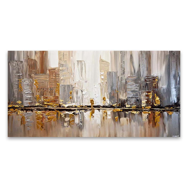 Tableau Abstrait Ville-LigneCreator