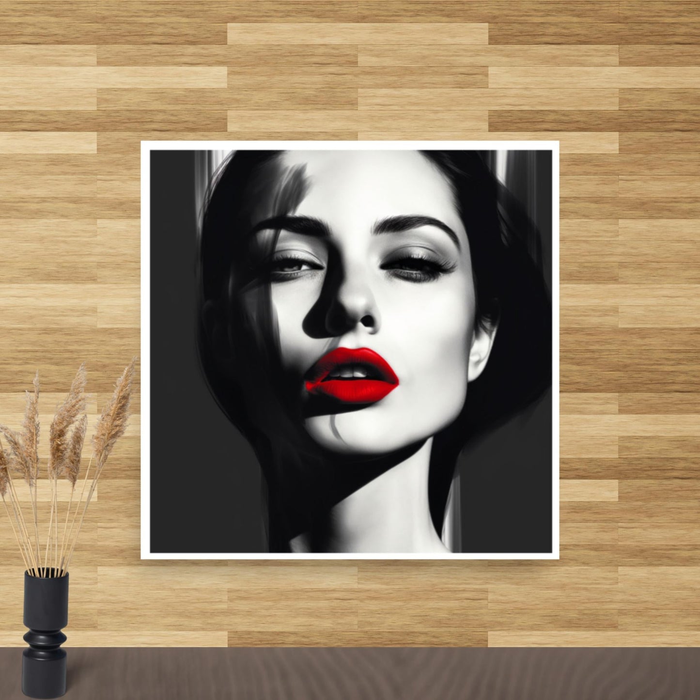 Tableau Femme Rouge a Levre-LigneCreator