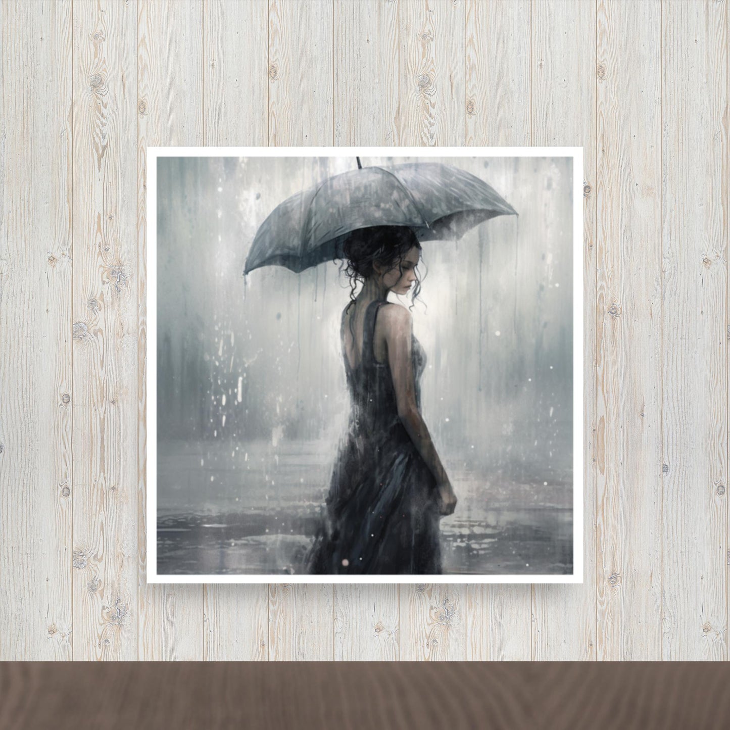Tableau Femme Sous la Pluie
