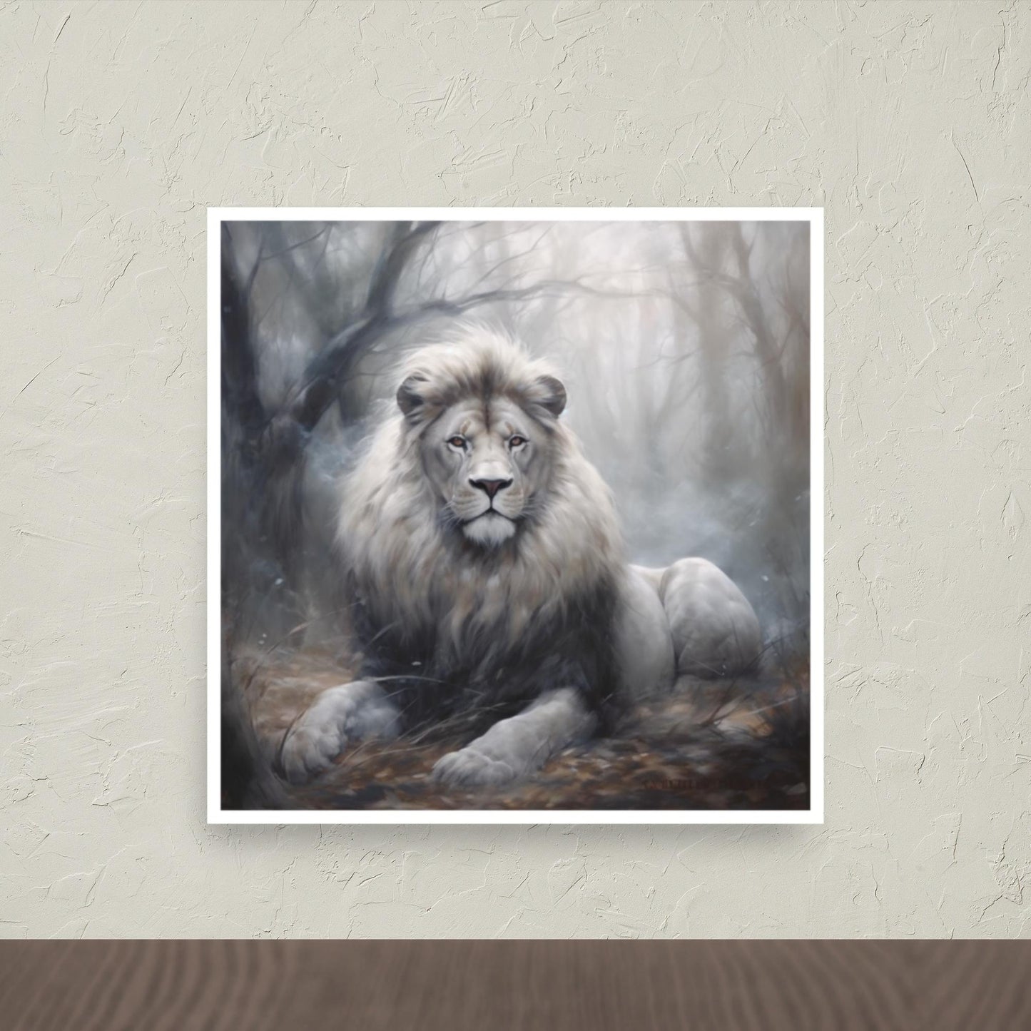Tableau Lion Gris-LigneCreator