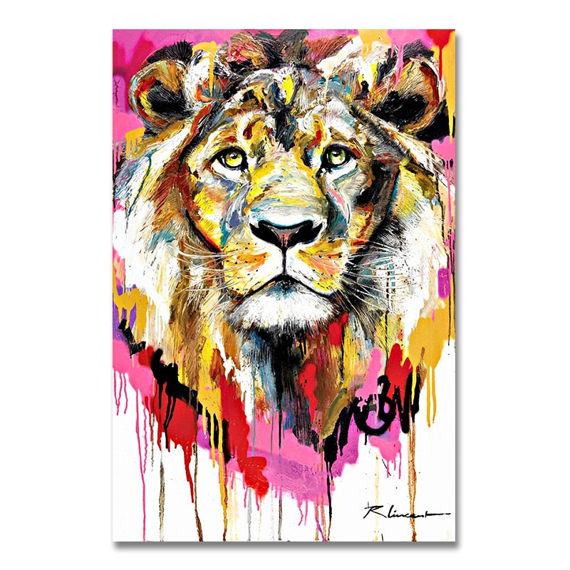 Tableau Lionne Pop Art