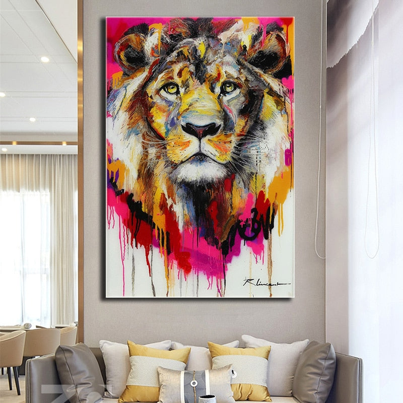 Tableau Lionne Pop Art
