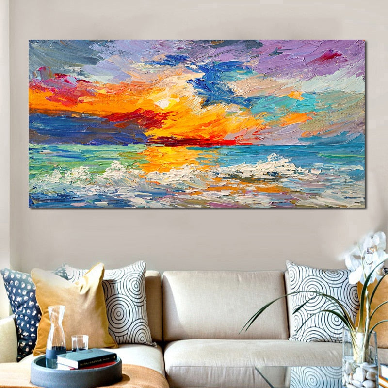 Tableau Mer Abstraite-LigneCreator