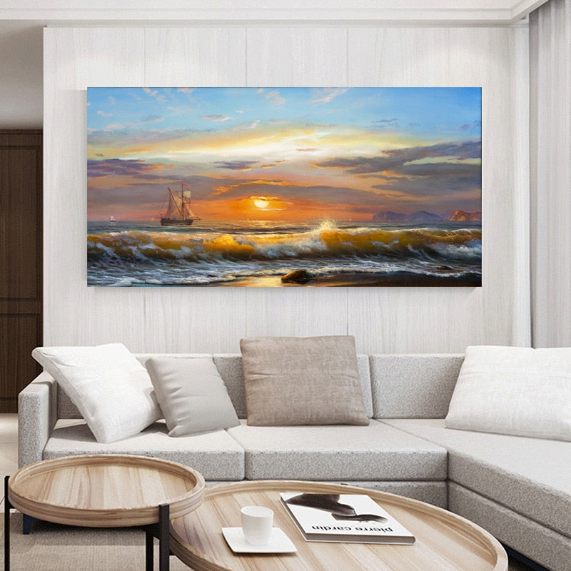Tableau Mer Couché de Soleil