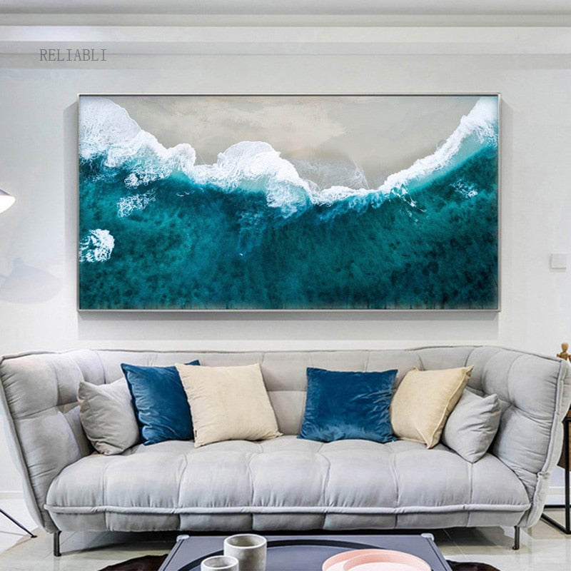 Tableau Mer et Plage Aérien-LigneCreator