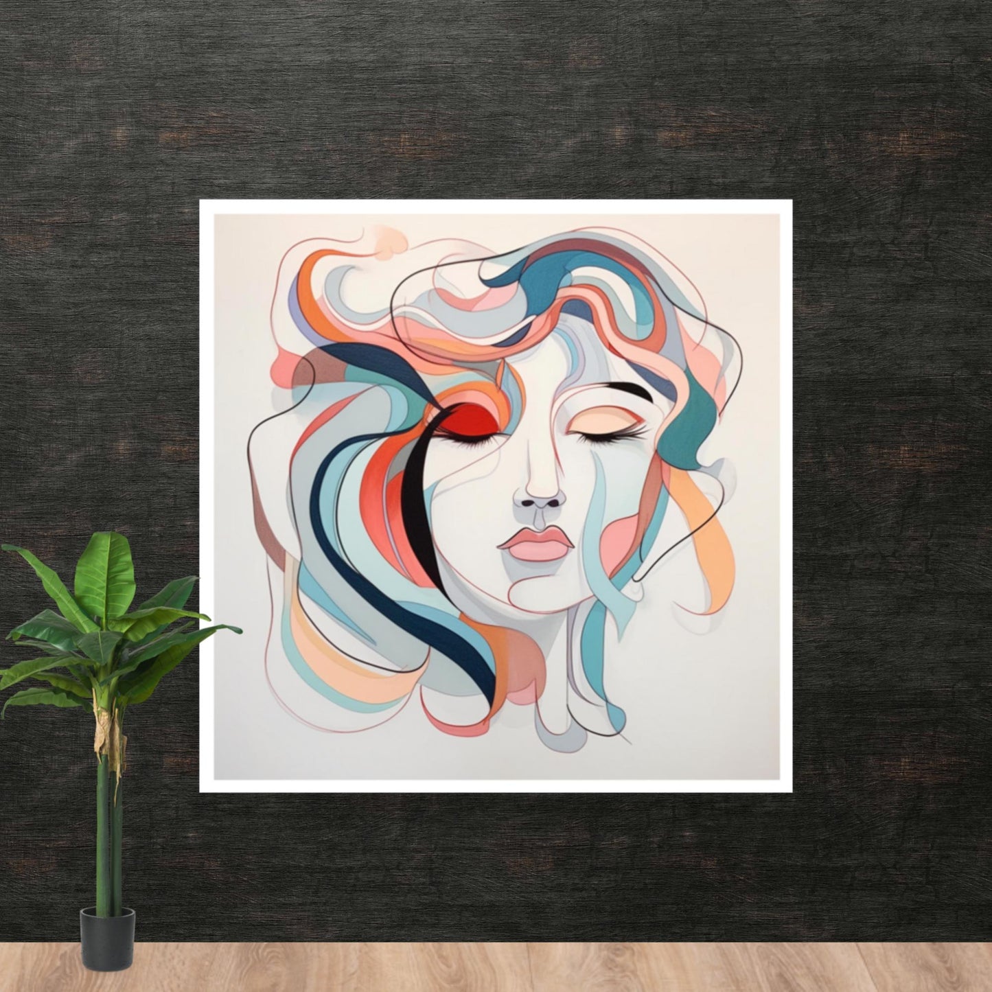 Tableau Minimaliste Visage Femme