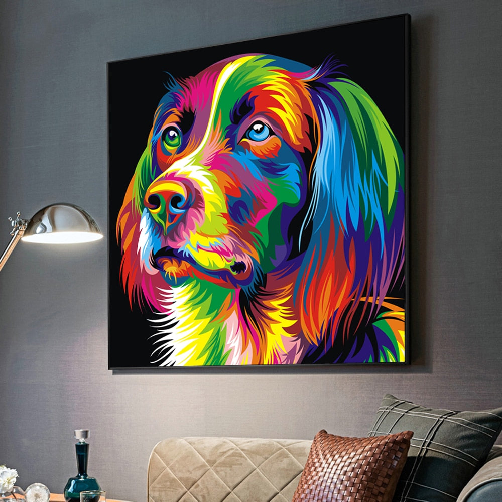 Tableau Multicolore Chien