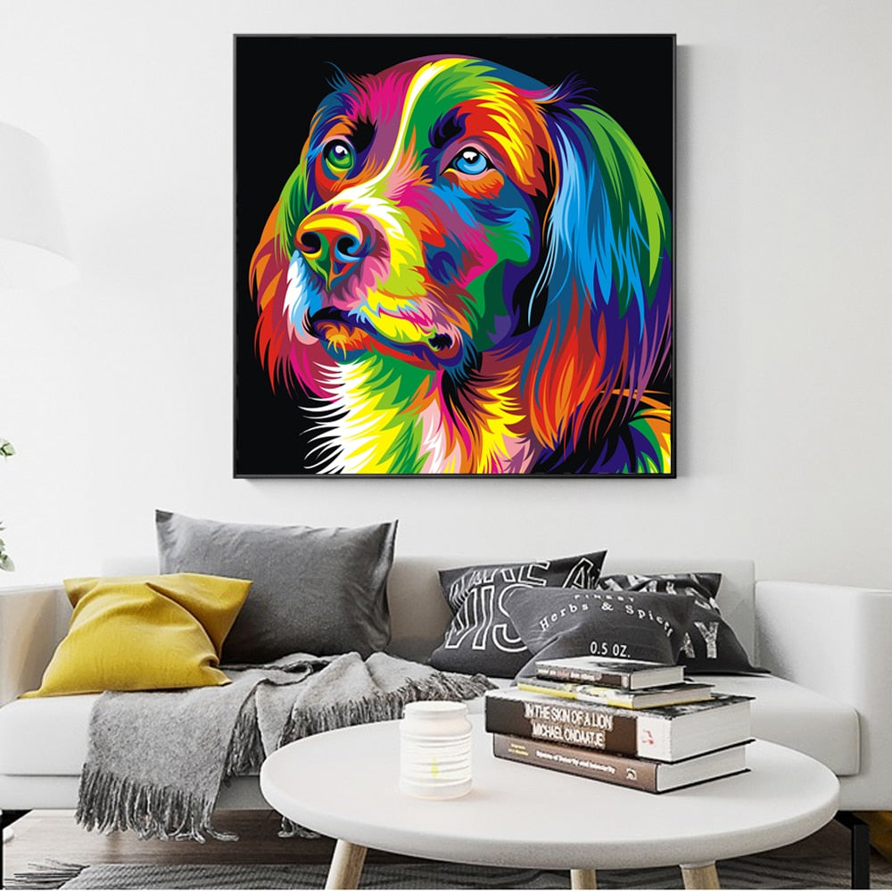 Tableau Multicolore Chien