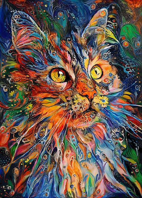 Tableau mural chat pop art