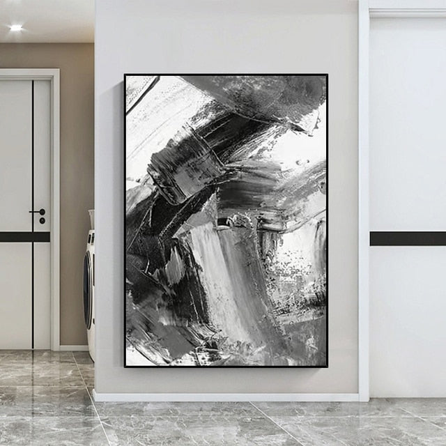 Tableau abstrait noir et blanc – Le Moderniste