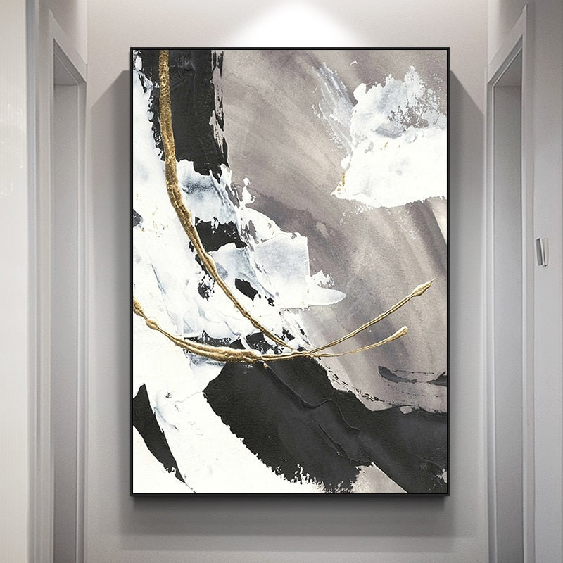 Tableau Noir et Blanc Design Abstrait-LigneCreator