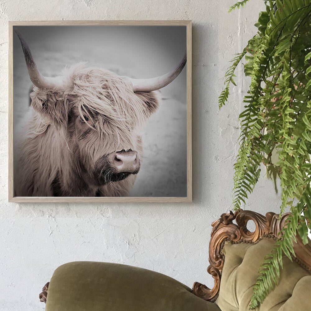 Tableau Nordique Vache-LigneCreator