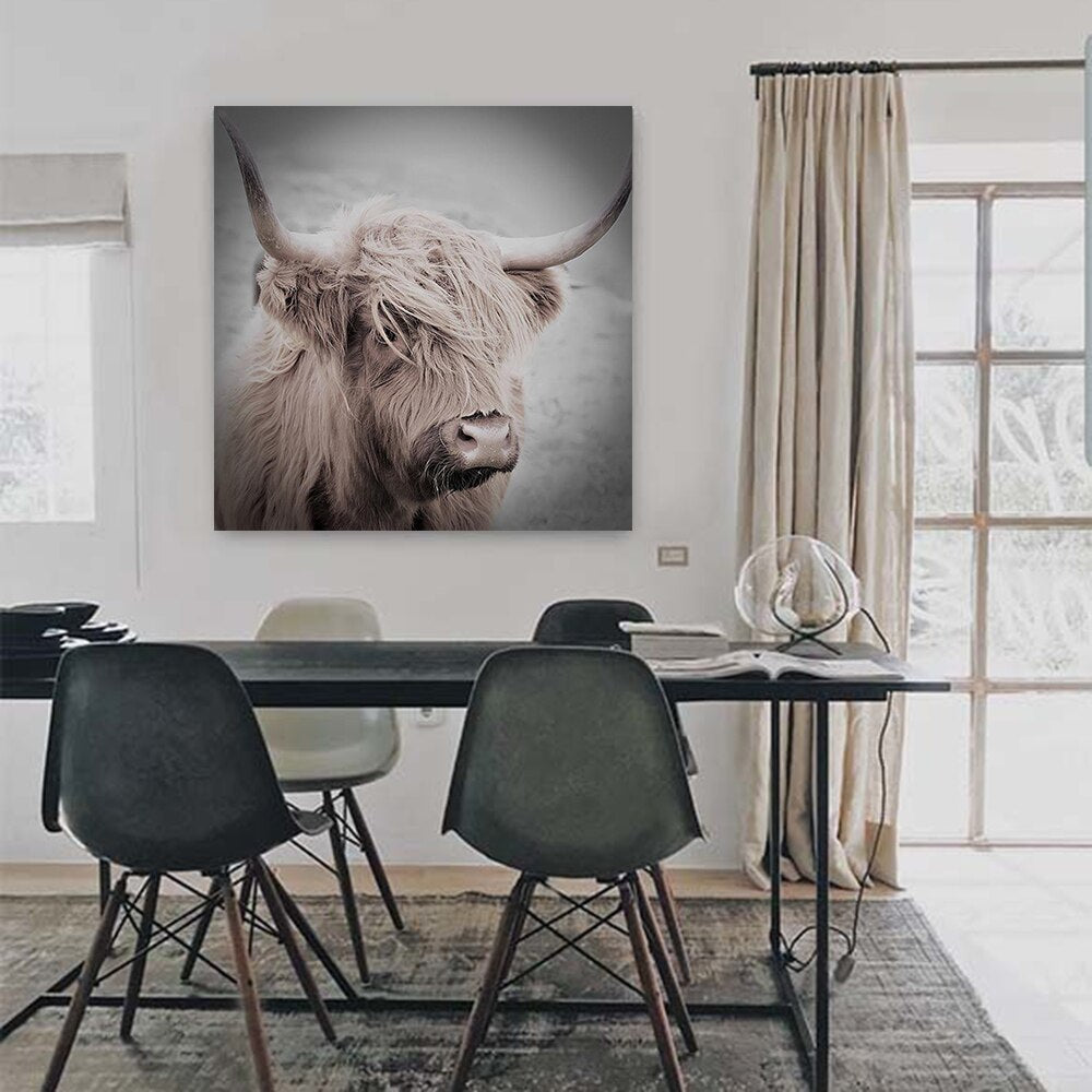 Tableau Nordique Vache-LigneCreator