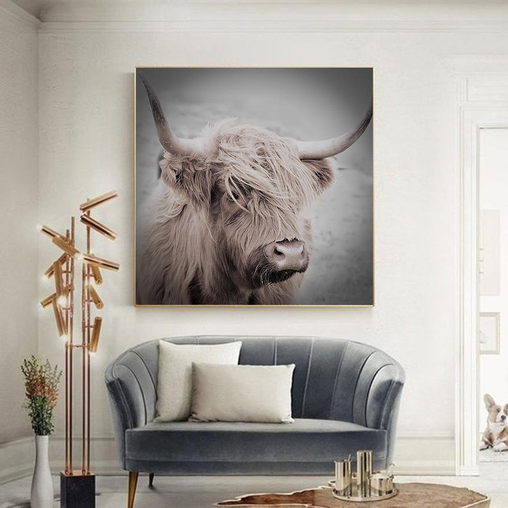 Tableau Nordique Vache-LigneCreator