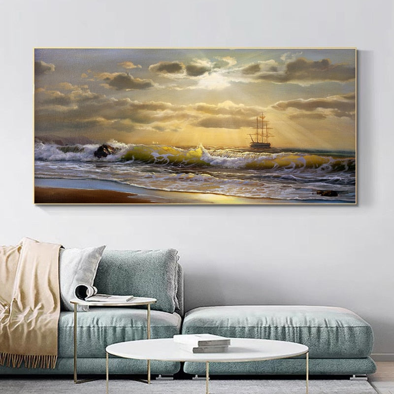 Tableau Paysage Bateau Nordic-LigneCreator