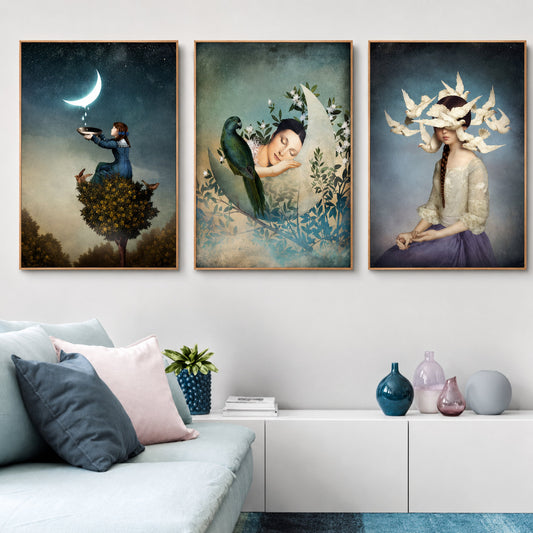 Tableau Peinture Fille salon