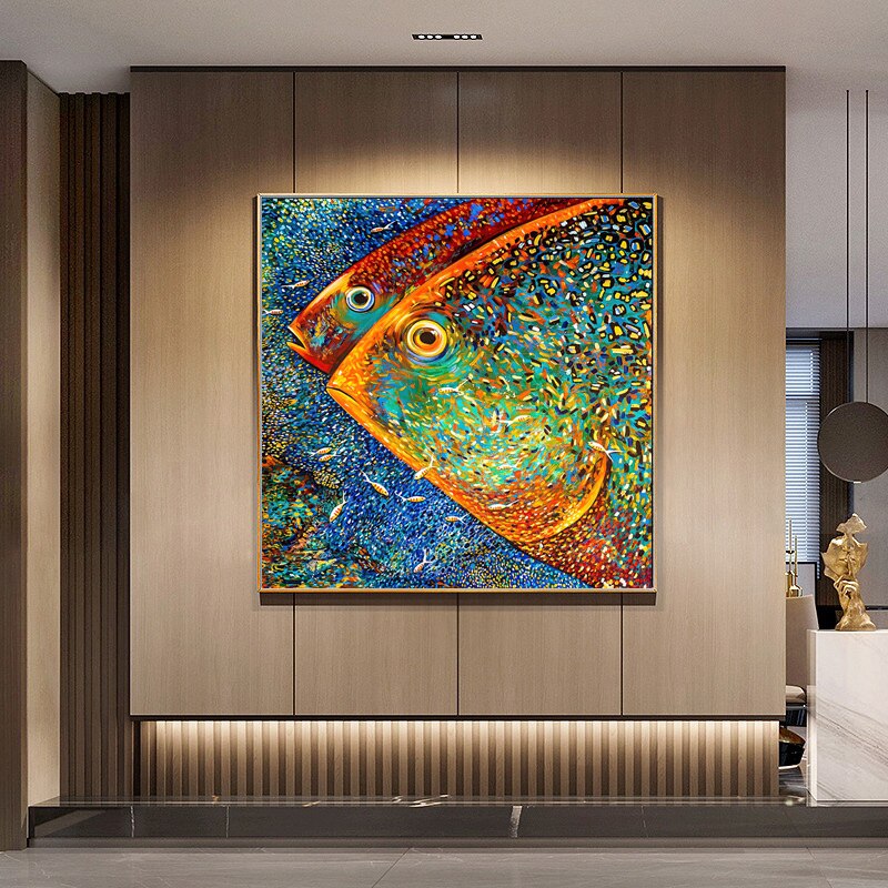 Tableau Poisson Abstrait-LigneCreator