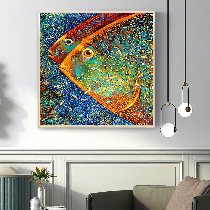 Tableau Poisson Abstrait-LigneCreator