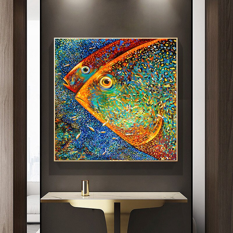 Tableau Poisson Abstrait-LigneCreator