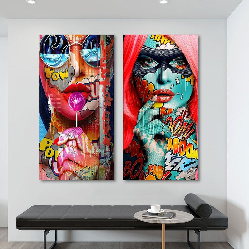Tableau Pop Art Femme Retro