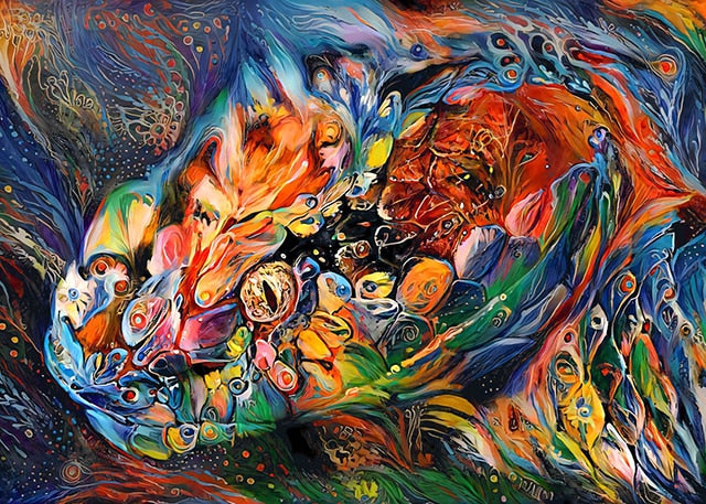 Tableau serpent style pop art