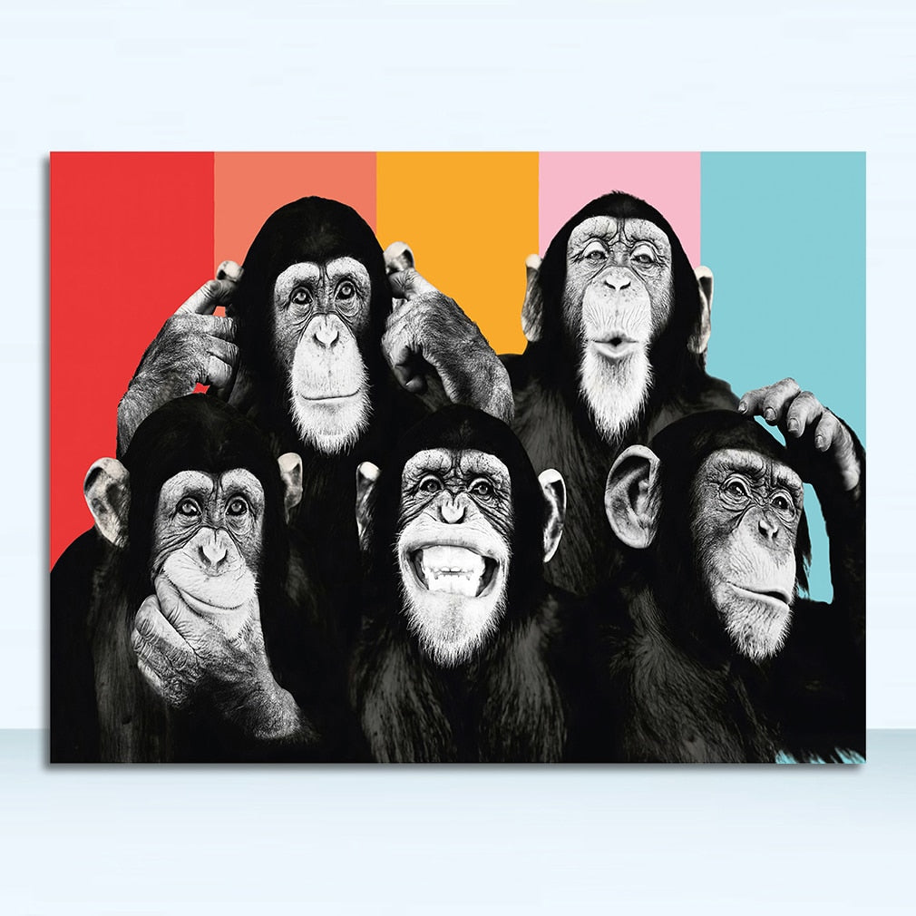 Tableau Singe Pop Art Coloré