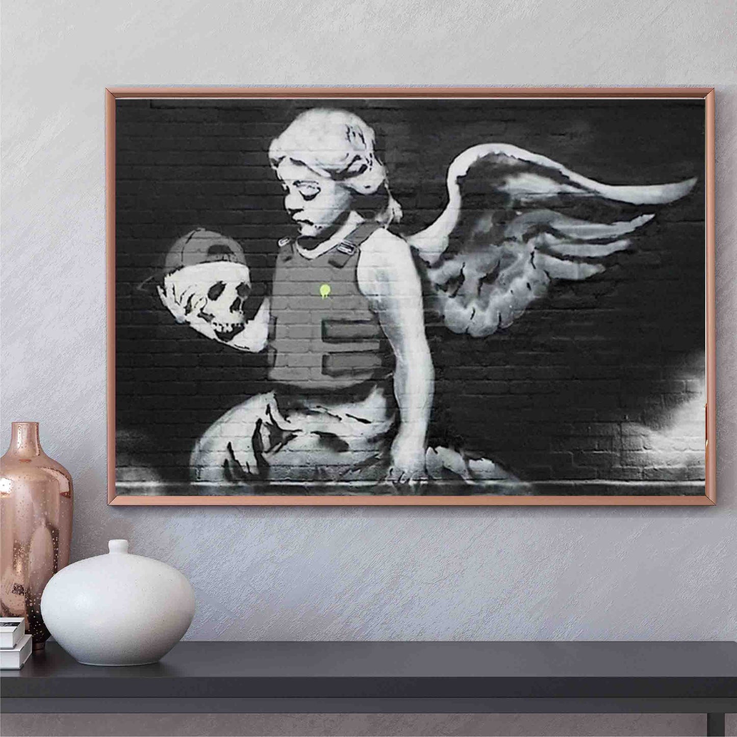 Tableau Street Art Banksy Ange ou Démon-LigneCreator