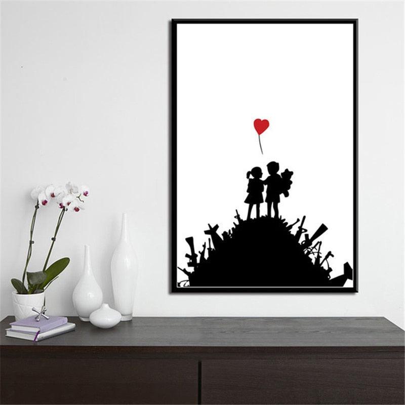 Tableau Street Art Banksy Coeur-LigneCreator