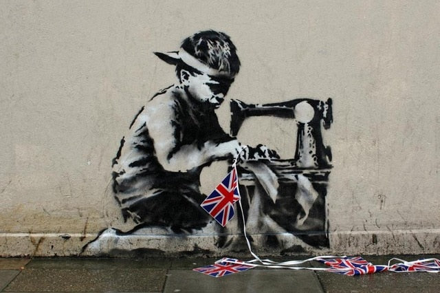 Tableau Street Art Banksy Drapeau