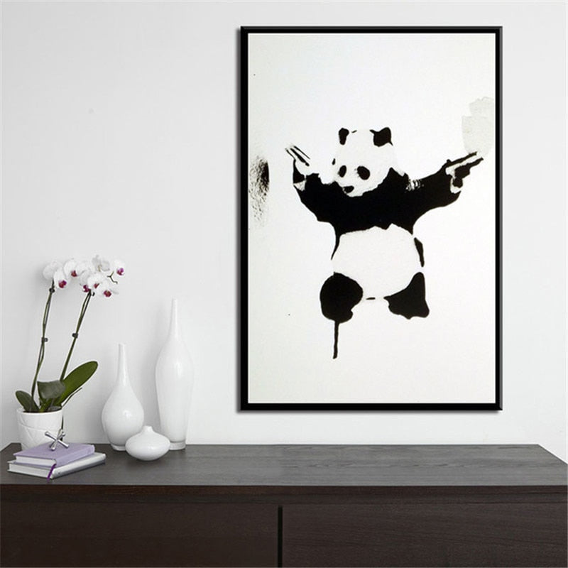 Tableau Street Art Banksy Panda-LigneCreator