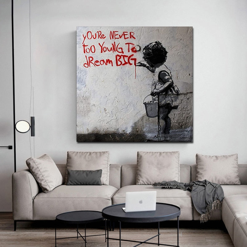 Tableau Street Art Banksy Rêver Grand-LigneCreator