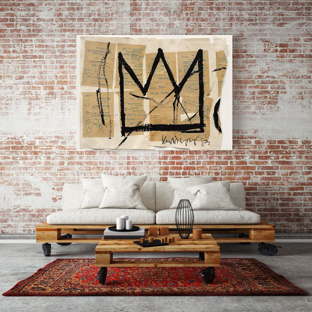 Tableau Street Art Basquiat Couronne-LigneCreator