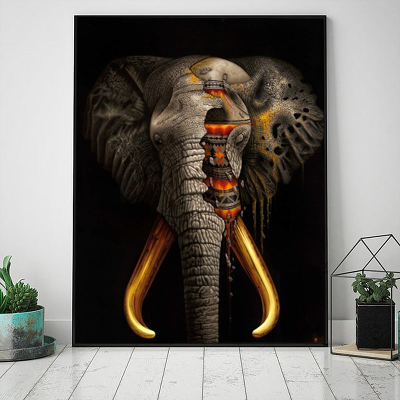 Tableau Street Art Éléphant-LigneCreator