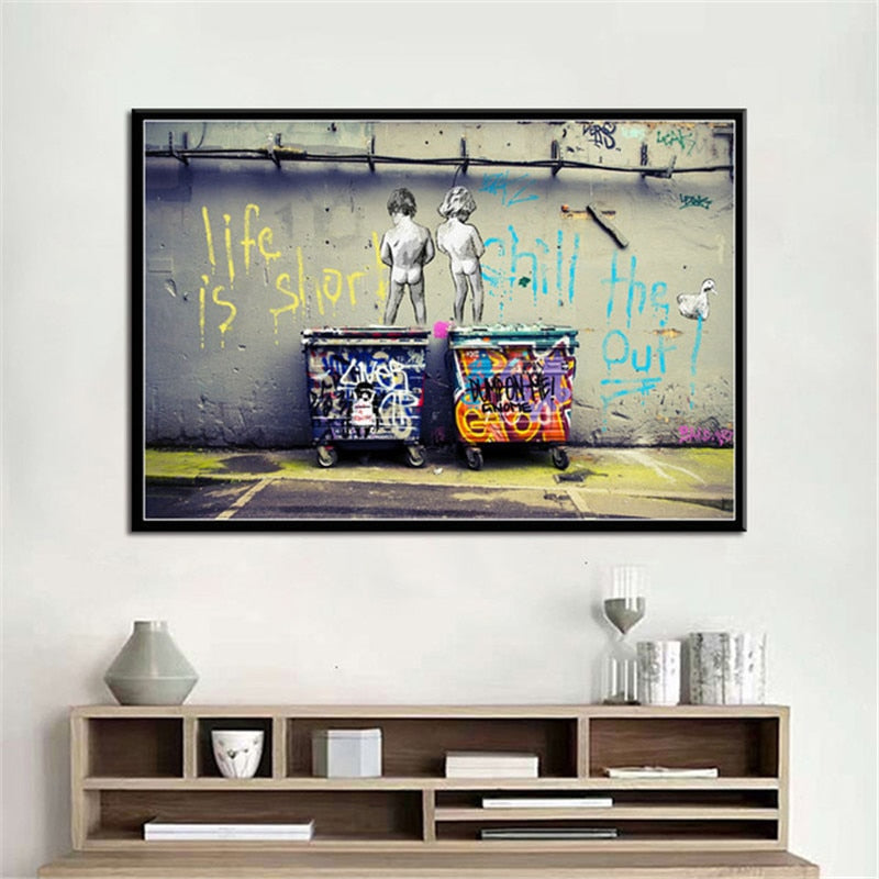 Tableau Street Art Profiter de la Vie-LigneCreator