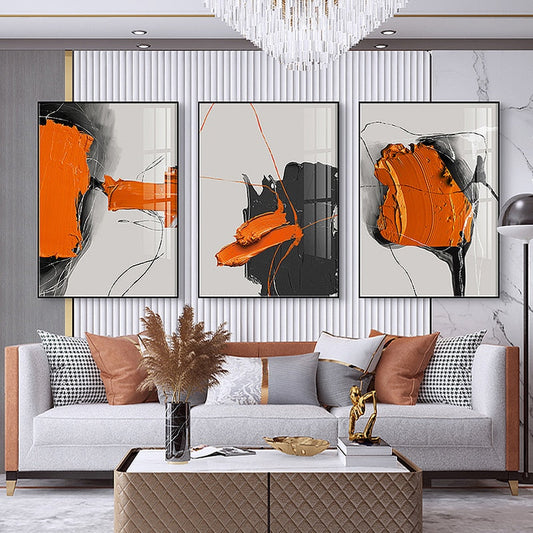 Tableau Triptyque Abstrait-LigneCreator