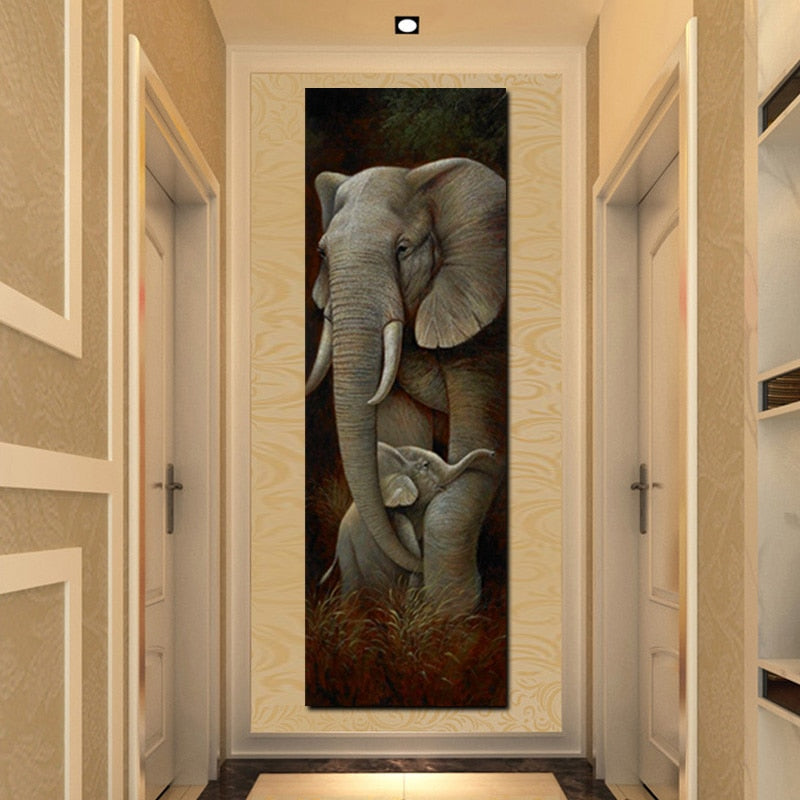 Tableau Vertical Éléphant