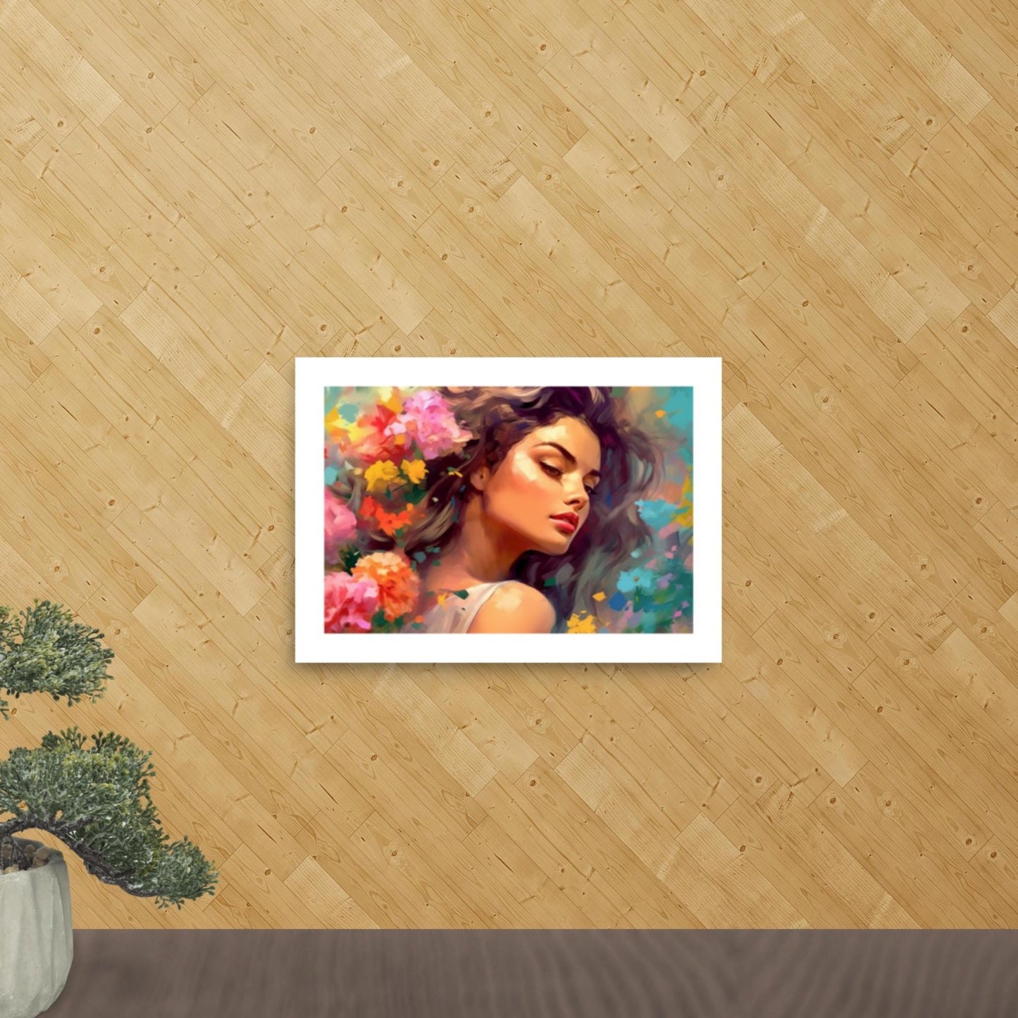Tableau Visage Femme Fleur-LigneCreator