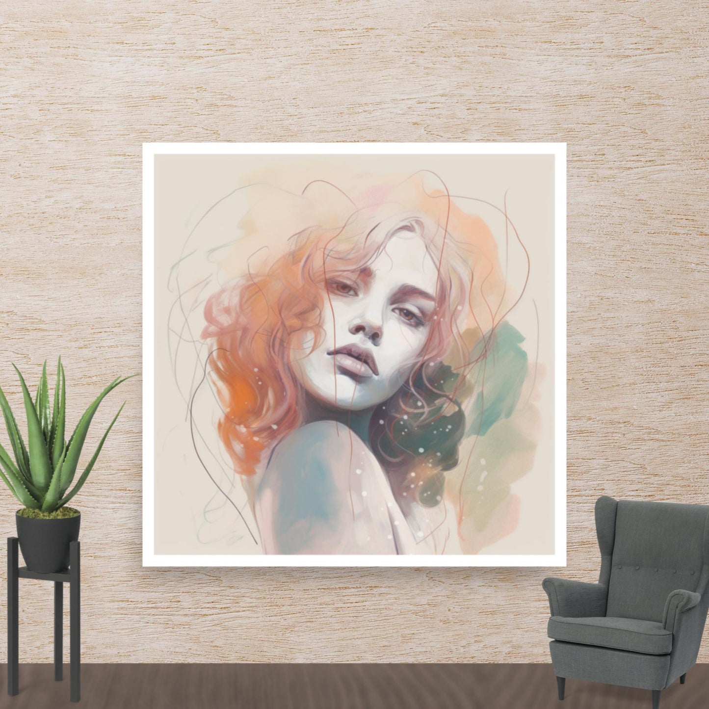 Tableau Visage Femme Peinture-LigneCreator