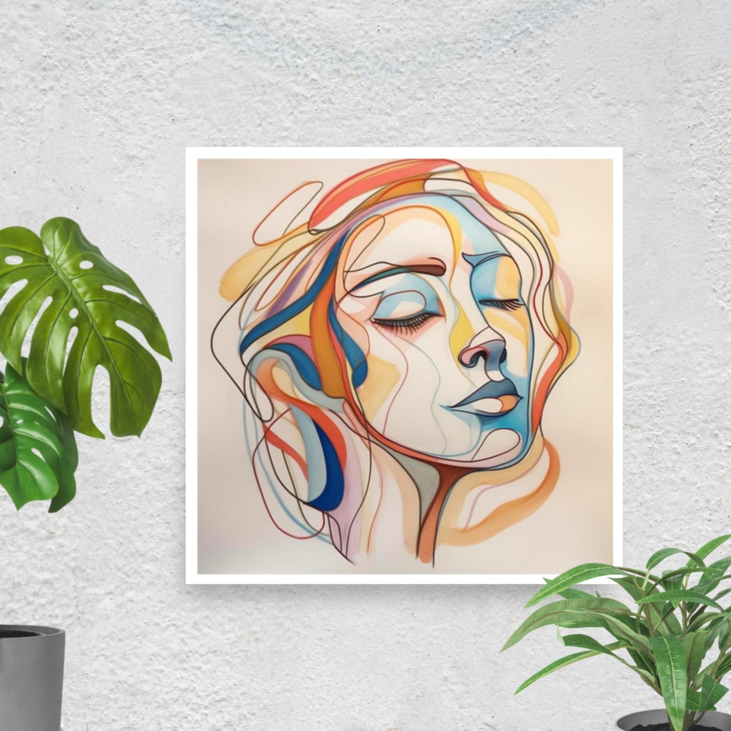 Tableau Visage Line Art-LigneCreator