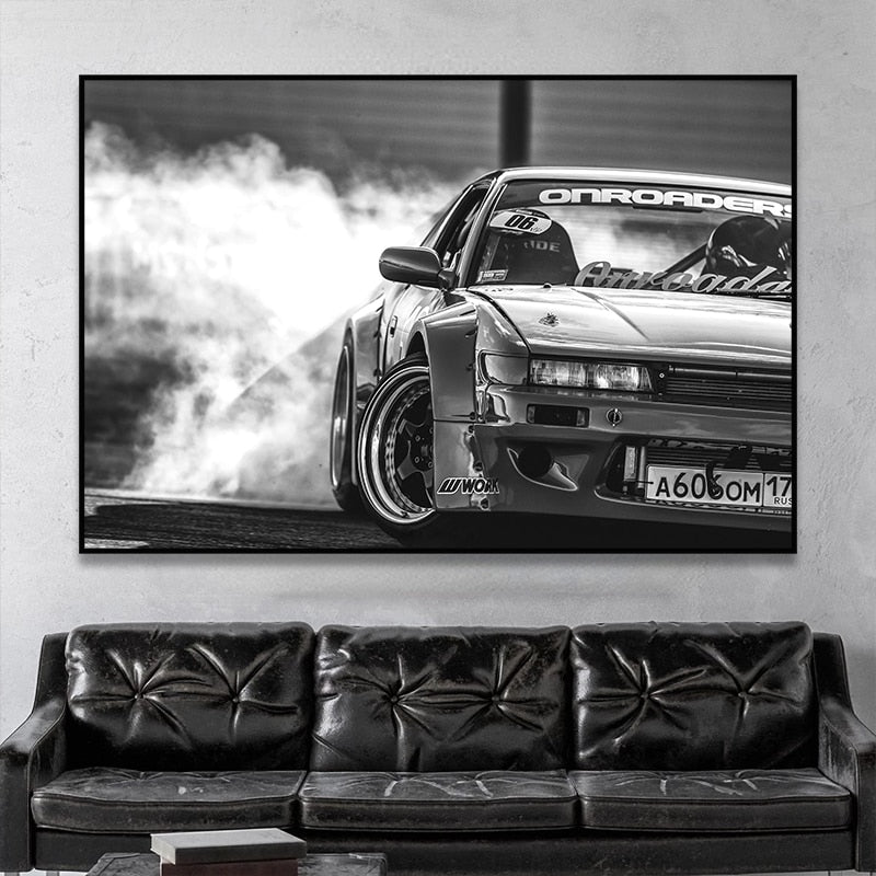 Tableau Voiture Noir et Blanc