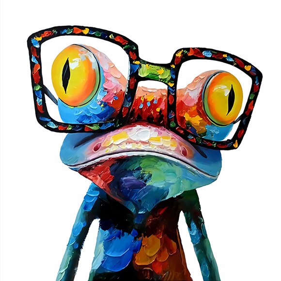 Toile multicolore grenouille