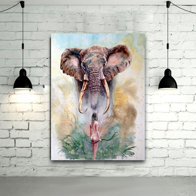 Toile Verticale Éléphant