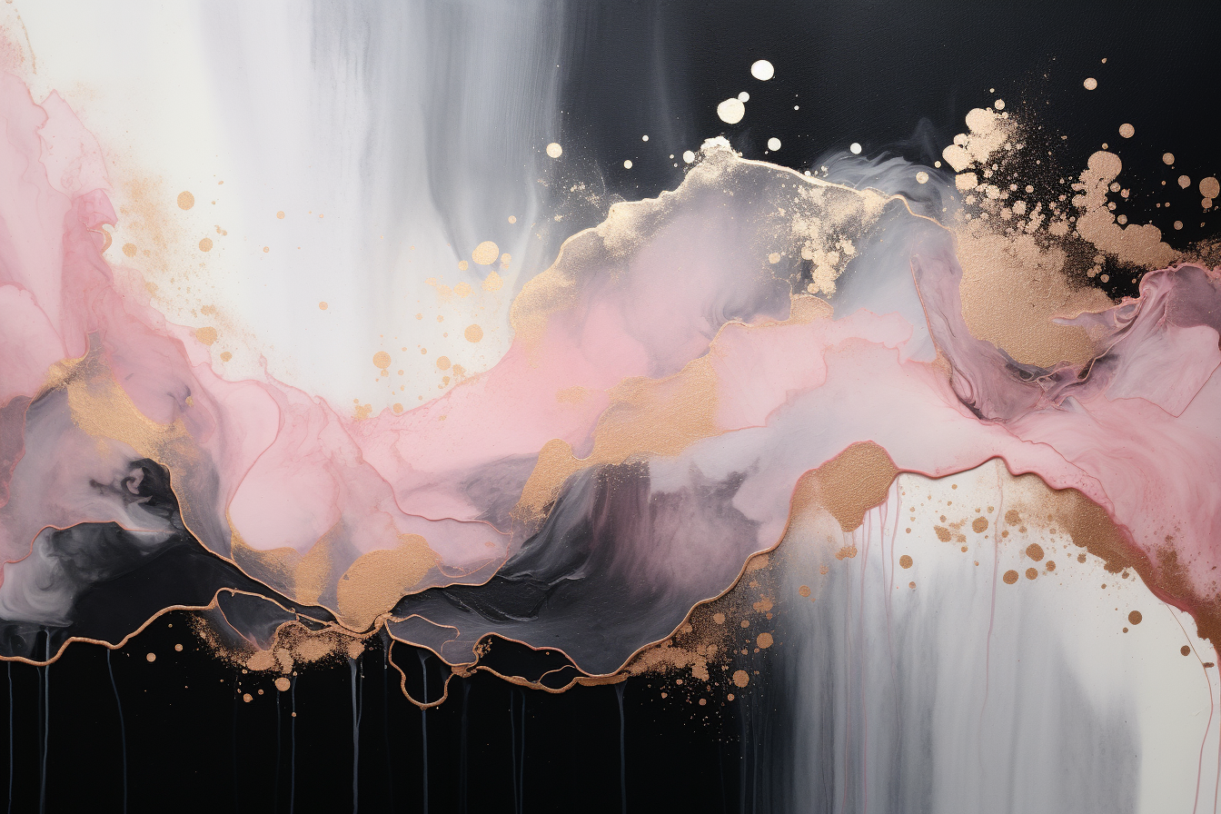 Tableau Abstrait Rose et Gris