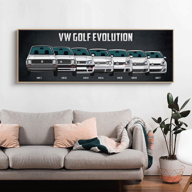 Tableau Toile Voiture Évolution