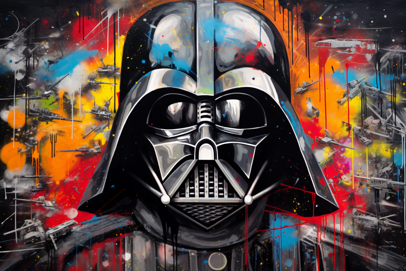 Tableau Street Art Dark Vador