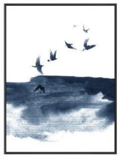 Peinture Bleu et Blanc Minimaliste