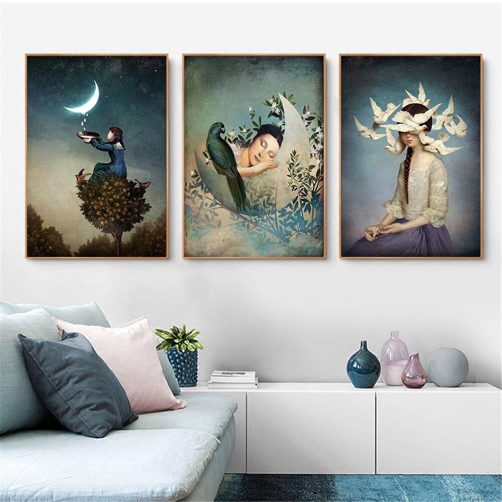Peinture Femme Lune