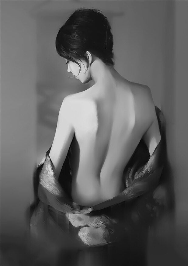 Peinture Femme Noir et Blanc