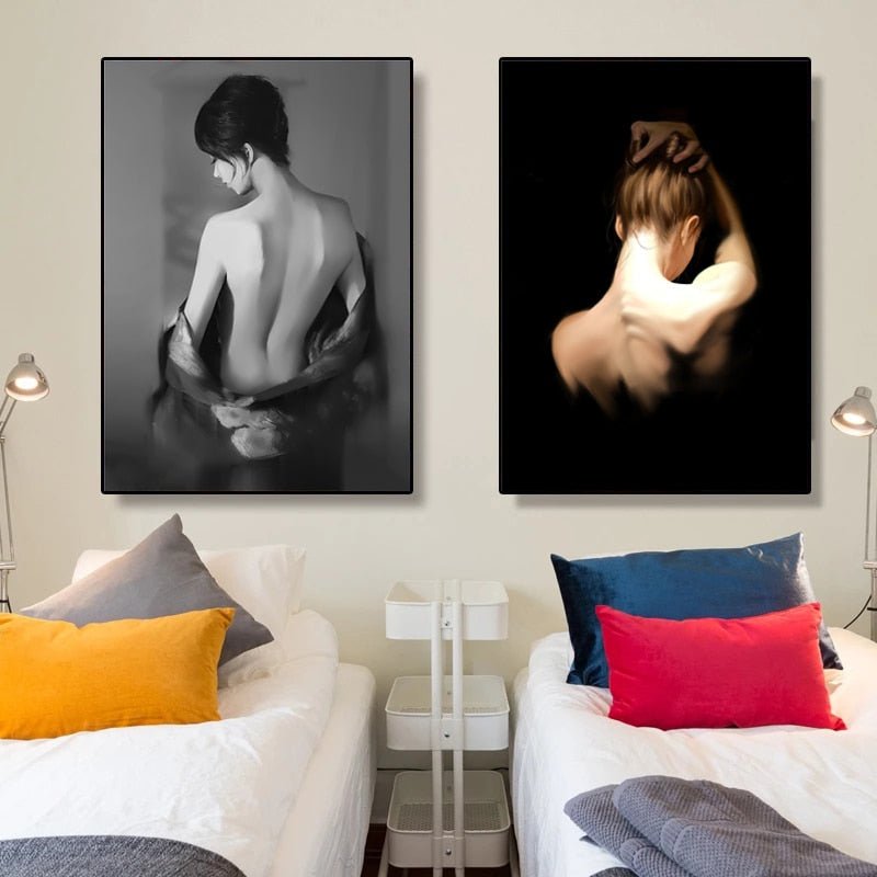 Peinture Femme Noir et Blanc